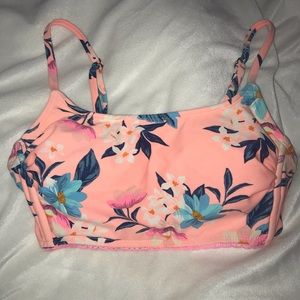 Pink Floral Bikini Top